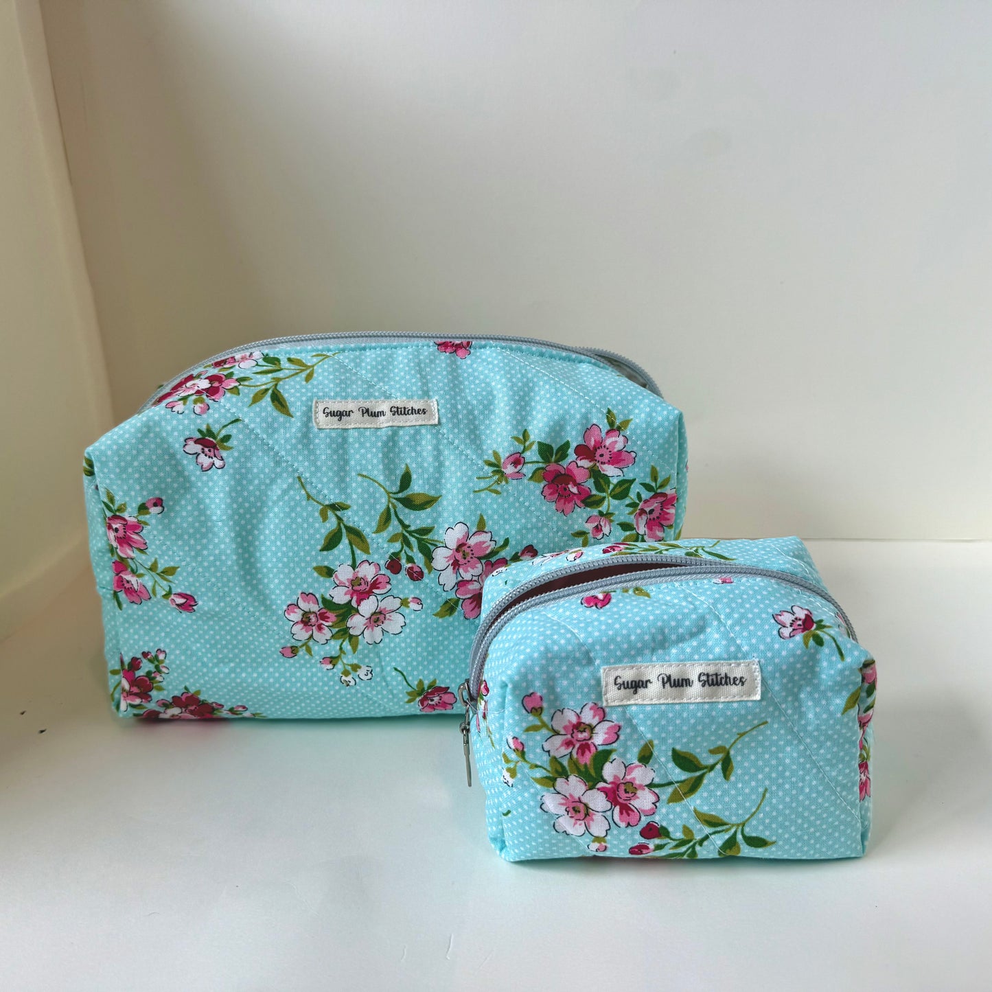 Blue Floral Essentials Zip Bags